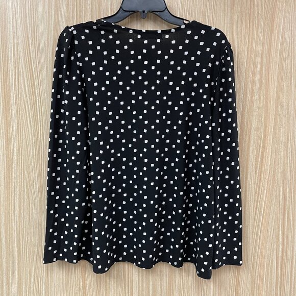 NWT 89th & Madison Black Print Top Size L - Picture 6 of 6